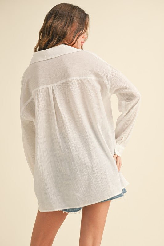 Coastal Breeze Button Top