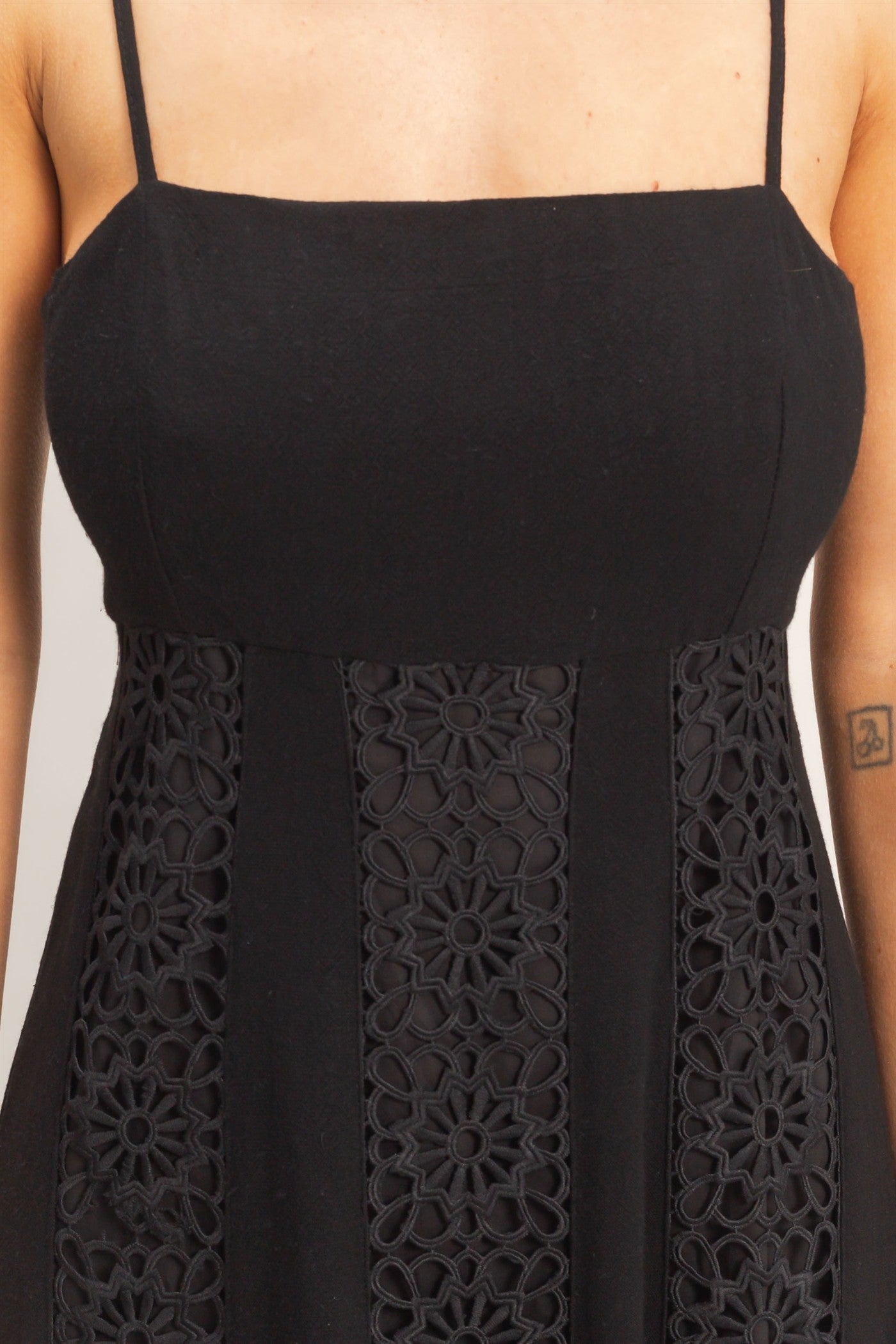Woven Lace Trim Maxi Dress