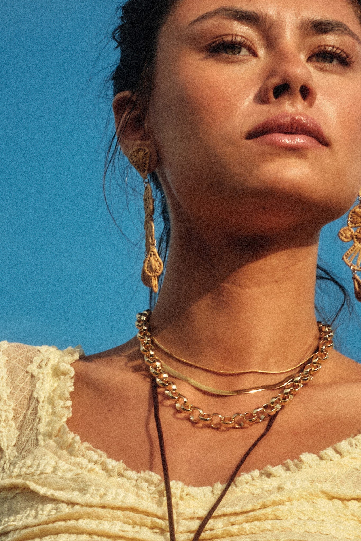 Wiltern Gold-Dipped Ring Chain Necklace