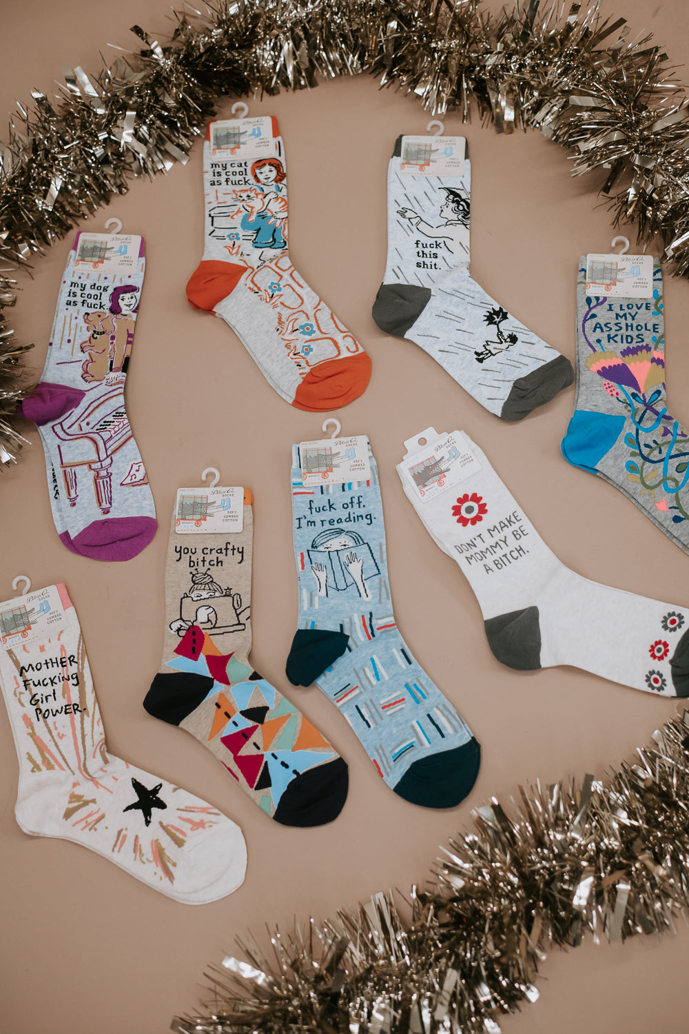 Women Blue Q Sock - Asshole Kids