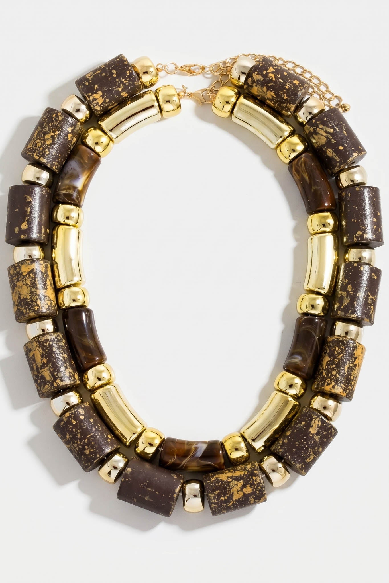 Woodcliff Chunky Tube Bead Layered Necklace