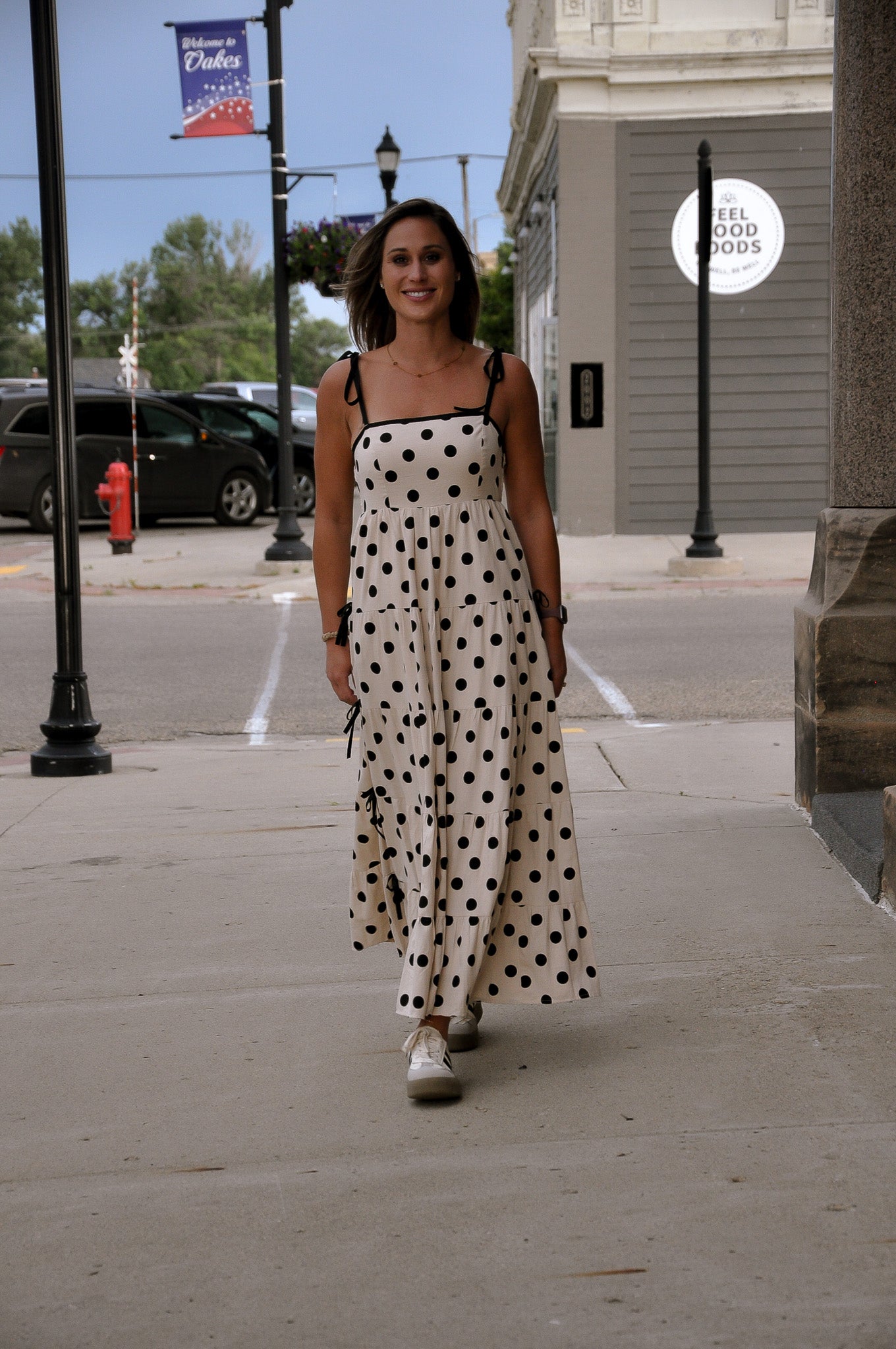 Polka Dot Tiered Maxi Dress