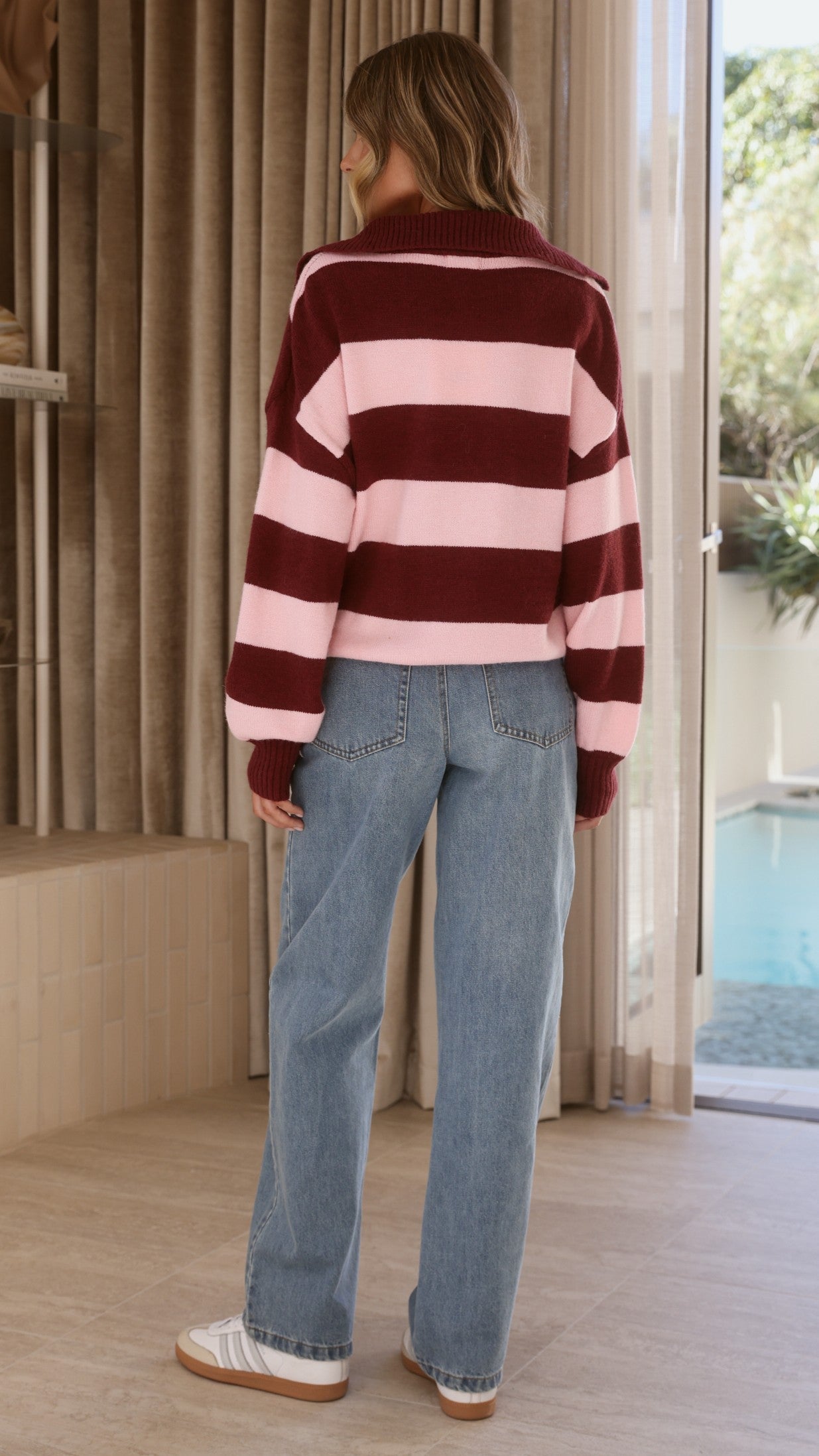 Clara Long Sleeve Top - Pink Stripe