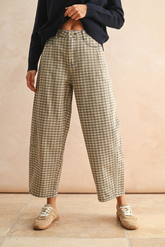 Checked Out Denim Pants