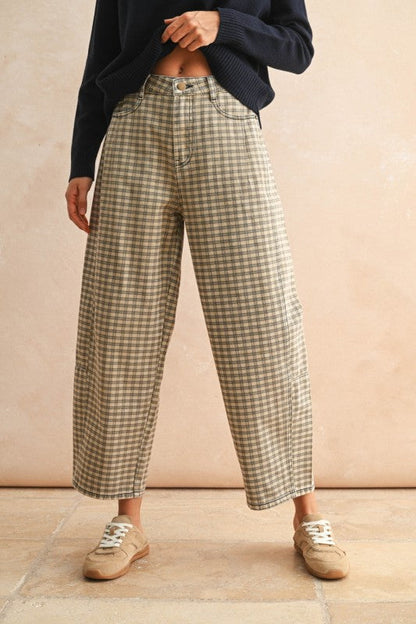 Checked Out Denim Pants