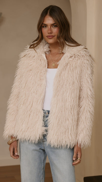 Chantelle Fur Jacket - Cream