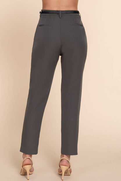 Classic Woven Pants With Belt