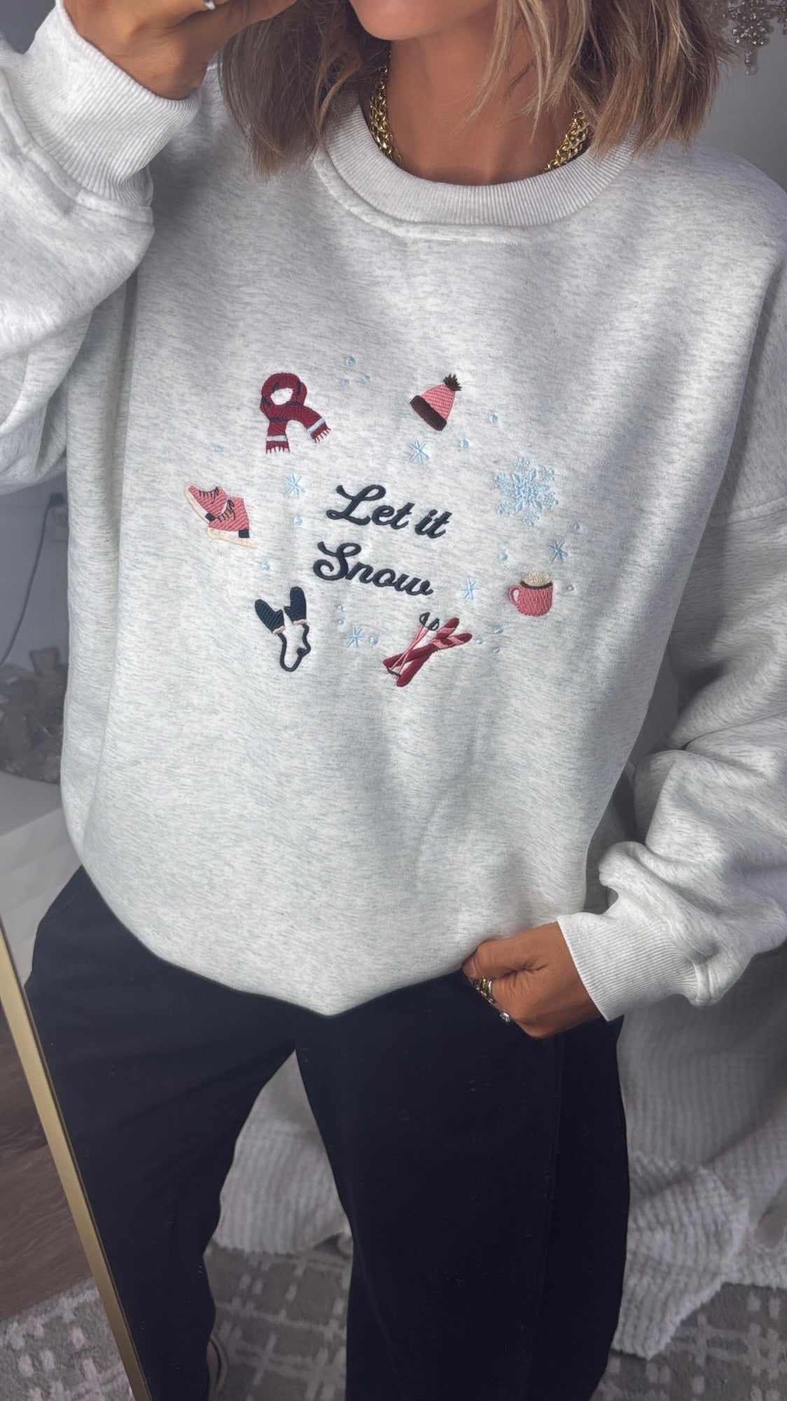 Winter Skis Crewneck, Melange