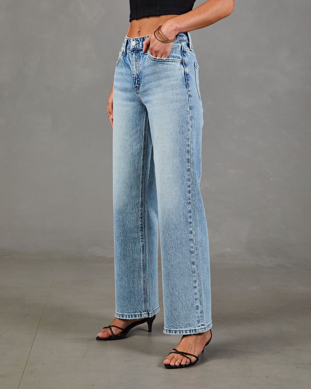 Elmah Stretch High Rise Wide Leg Jeans