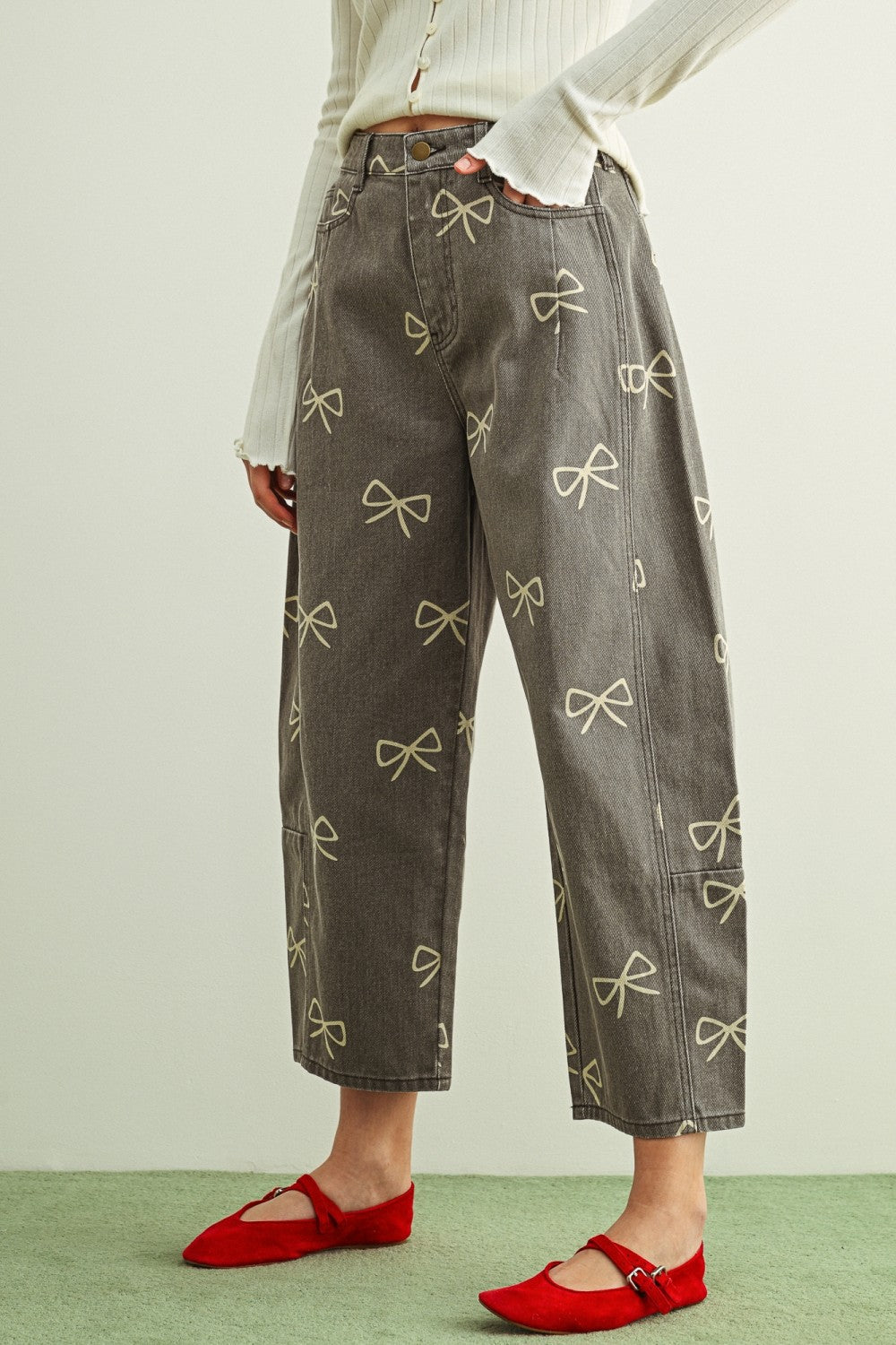 Coquette Charm Barrel Jeans