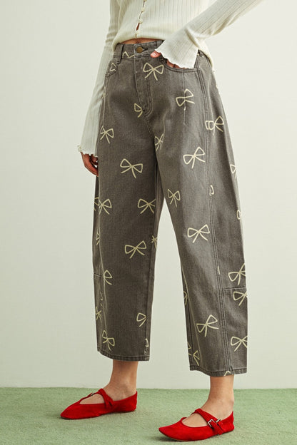 Coquette Charm Barrel Jeans
