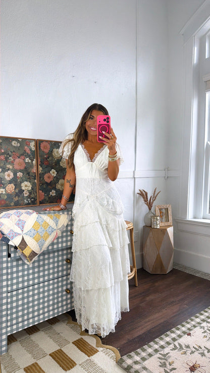 Soft Cloud Ruffle Dress, Ivory
