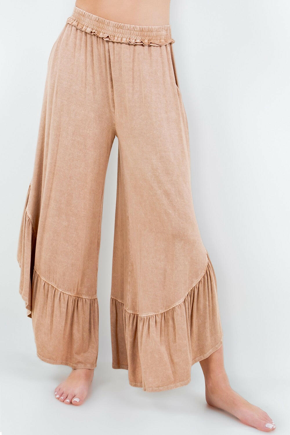 Mineral Wash Big Ruffle Pants