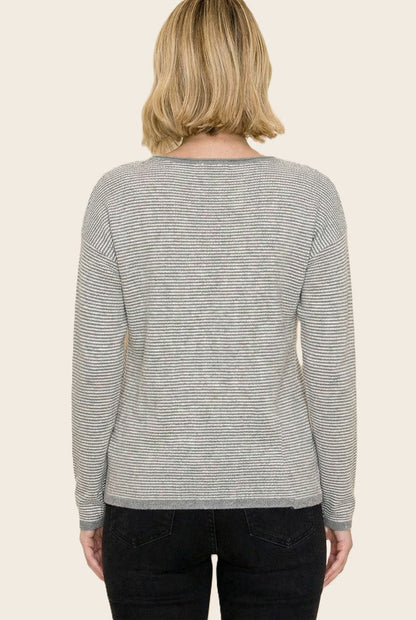Grey Mini Waffle Textured Sweater