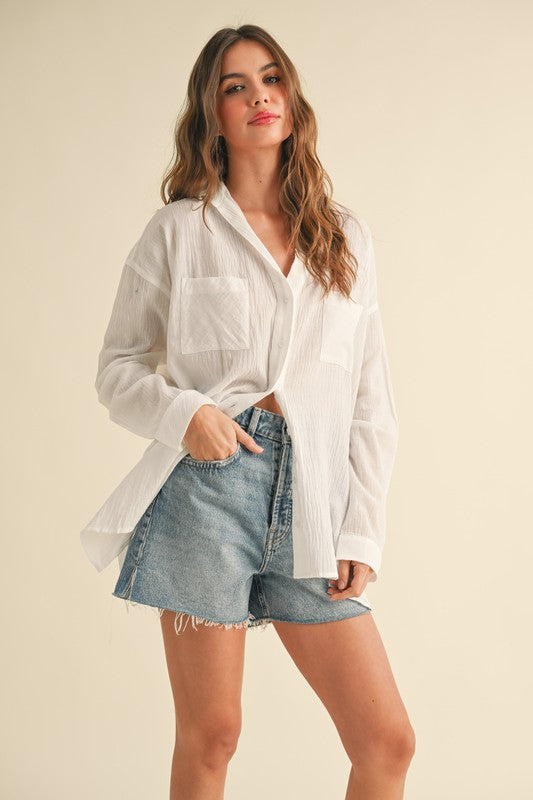 Coastal Breeze Button Top