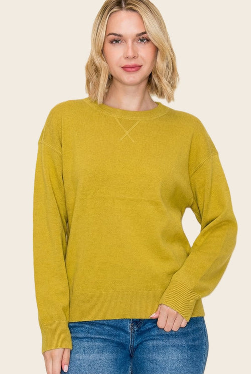 Heavy Solid Pullover Sweater