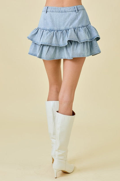 Delia Denim Mini Skort