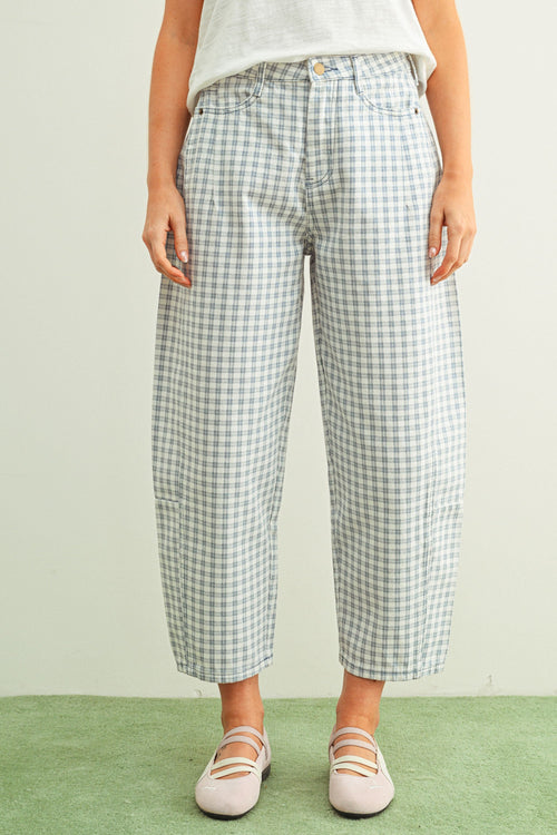 Checked Out Denim Pants