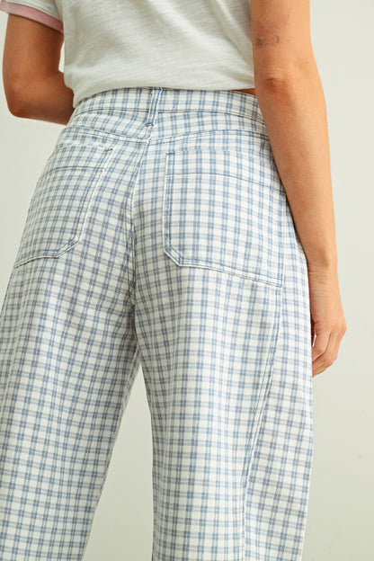 Checked Out Denim Pants