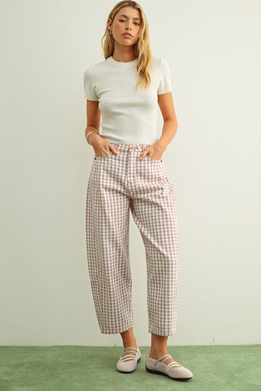 Checked Out Denim Pants