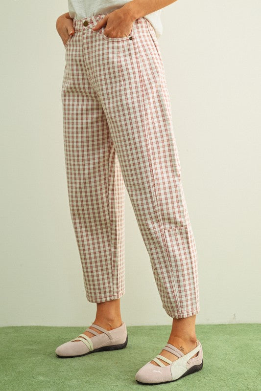 Checked Out Denim Pants