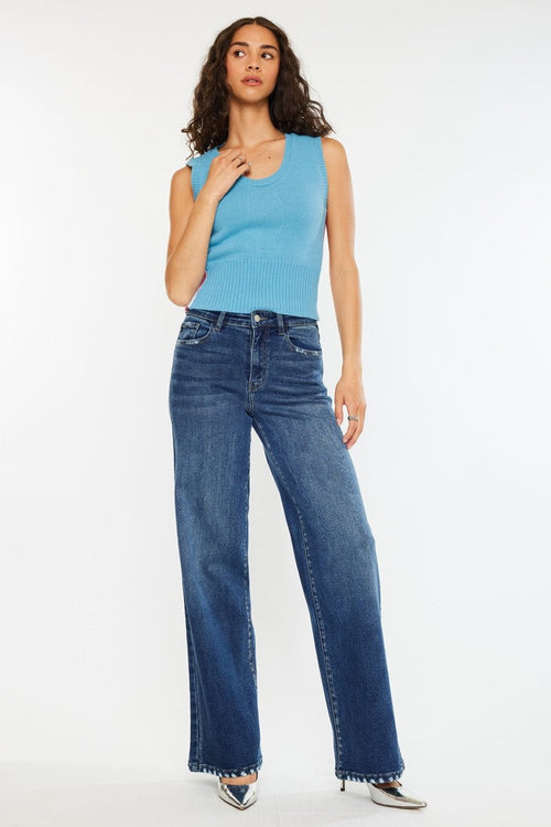 Kancan Stella HR Wide Leg Jean