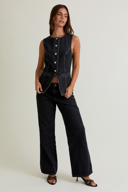 Blackout Denim Top