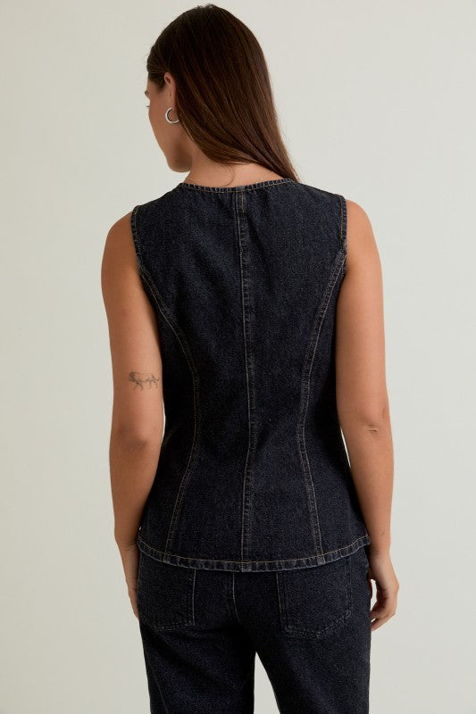 Blackout Denim Top