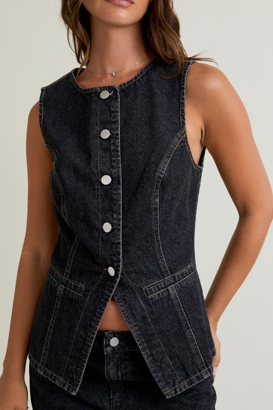 Blackout Denim Top