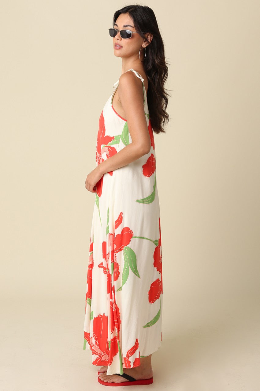 Coral Crush Maxi Dress