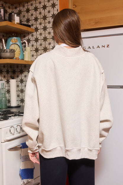 Jesus Embroidered Mock-neck Sweatshirt