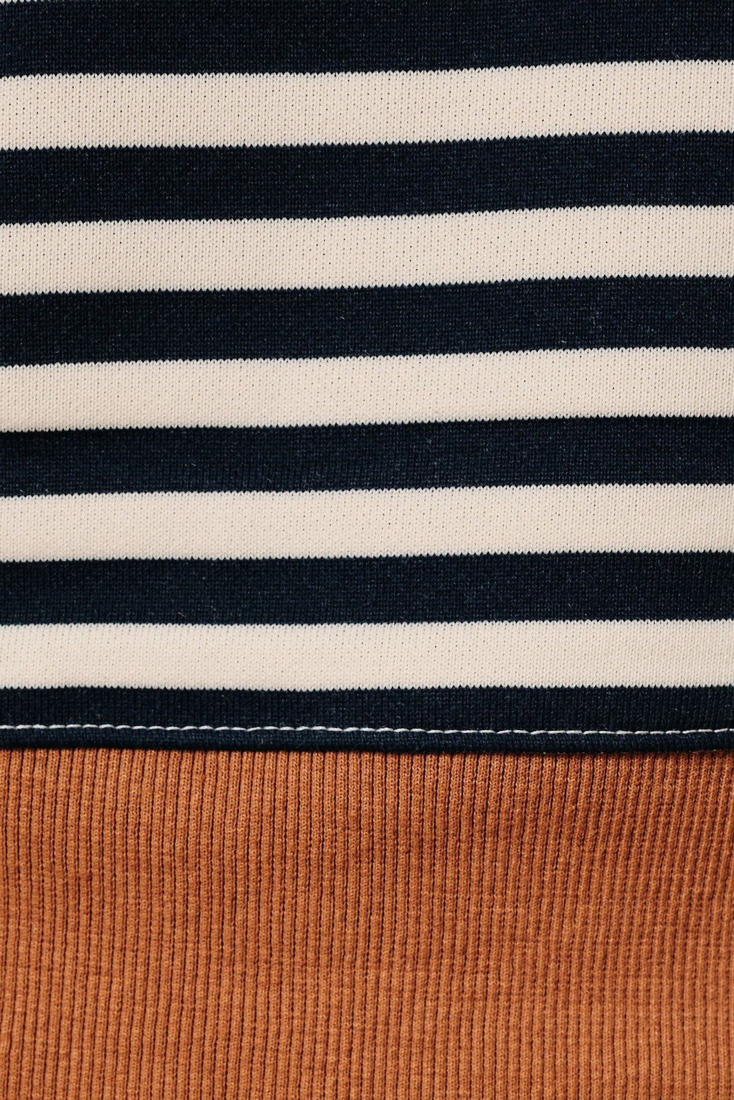 Henley Neck Contrast Detail Stripe Sweatshirt