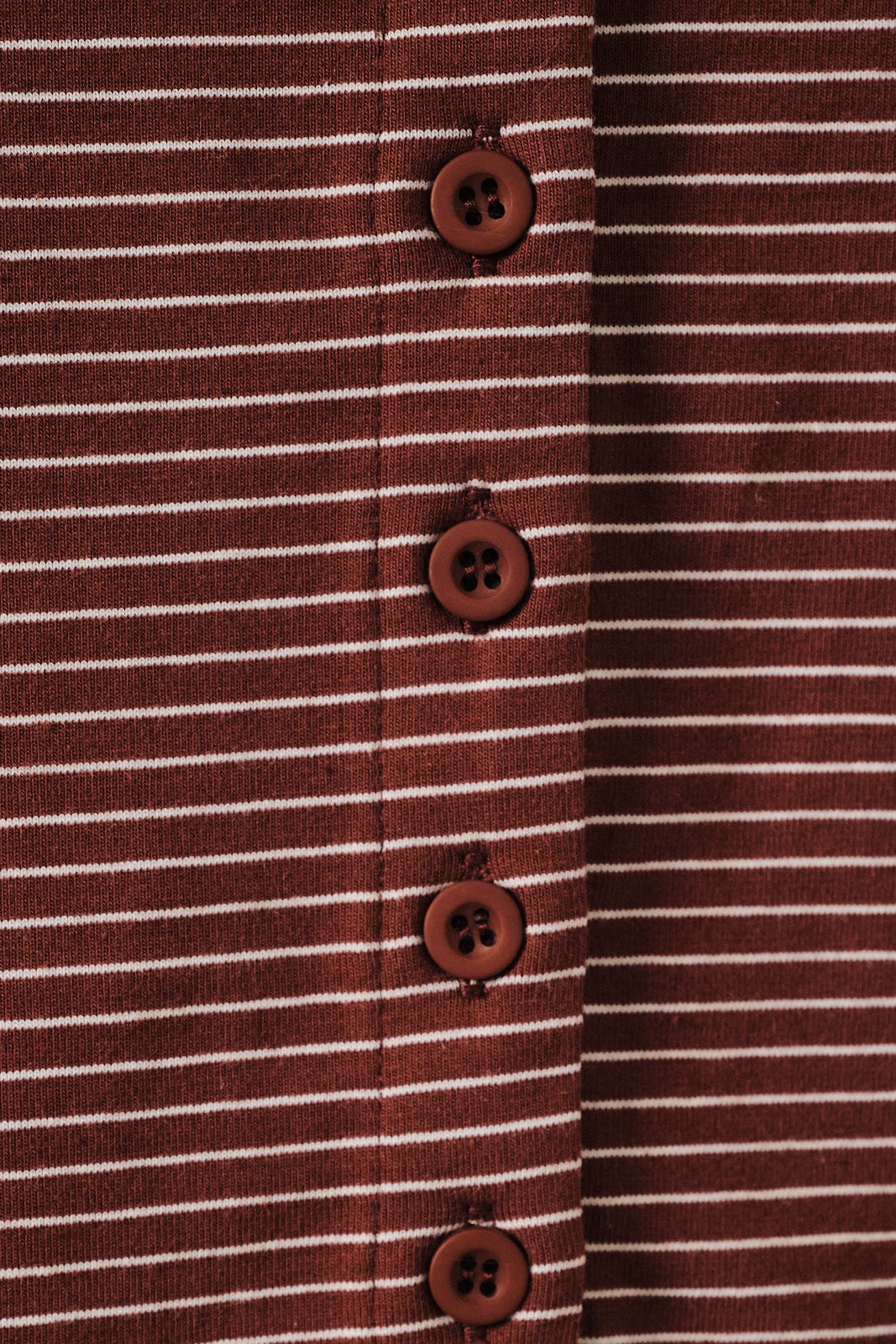 Striped Knit LS Button Up Cardigan