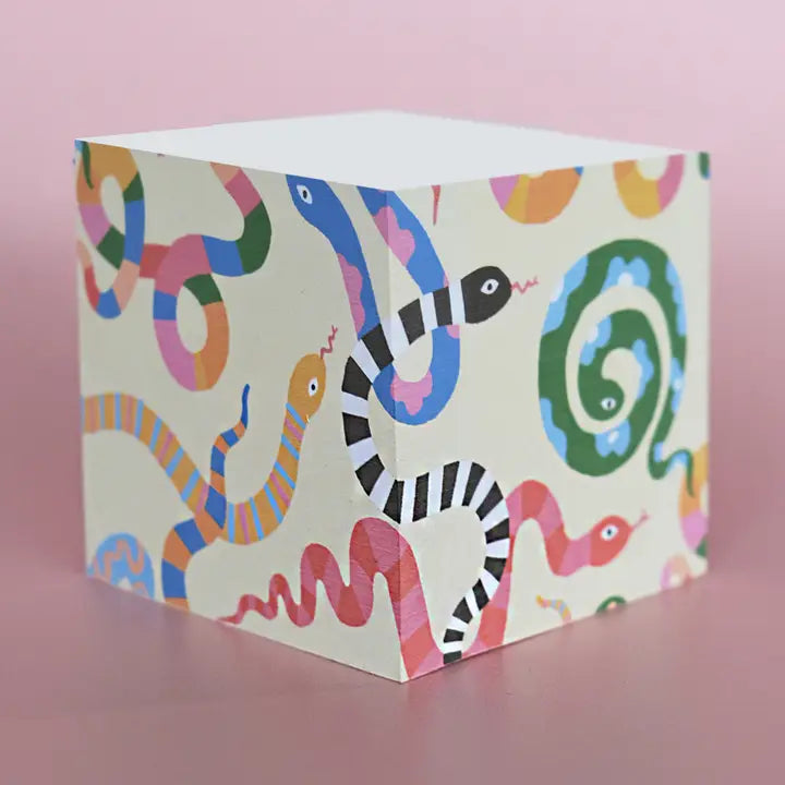 Colorful Snakes Sticky Note Cube