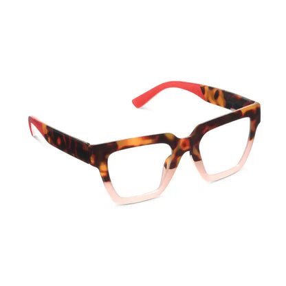 Blush Tortoise Take A Bow Blue Light Glasses