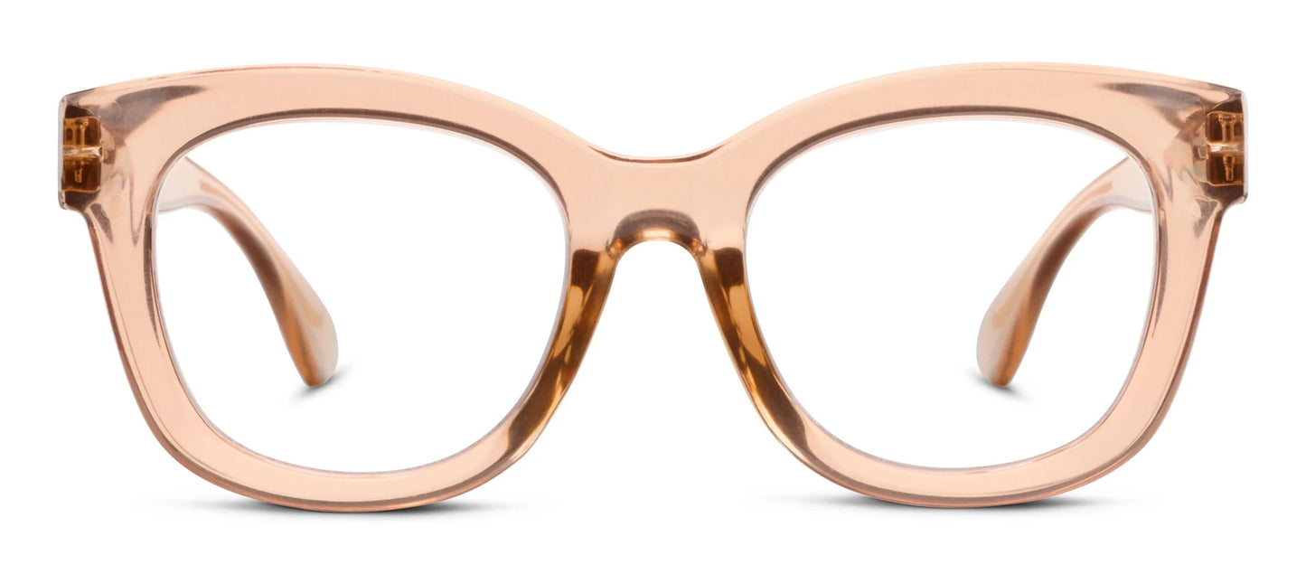 Center Stage Blue Light Glasses (Tan)