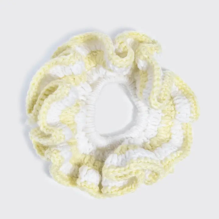 Butter Yellow Crochet Scrunchie