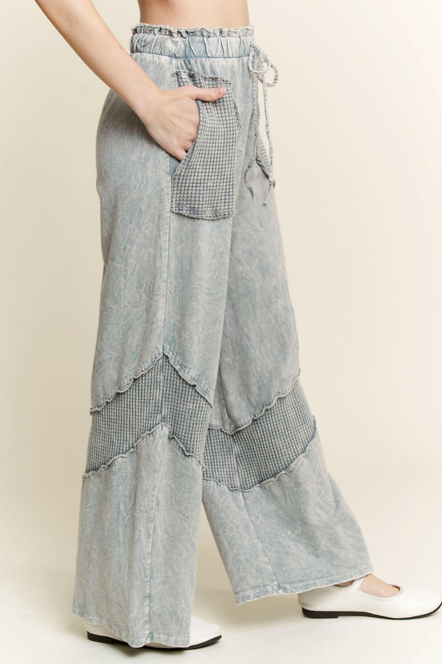 Mineral Wash Waffle pocket Wide Leg Pants