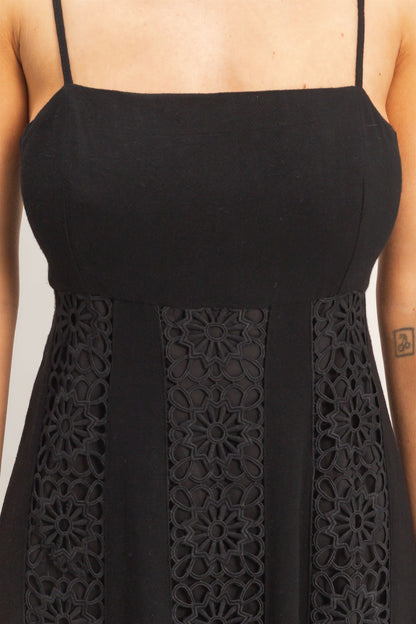 Woven Lace Trim Maxi Dress