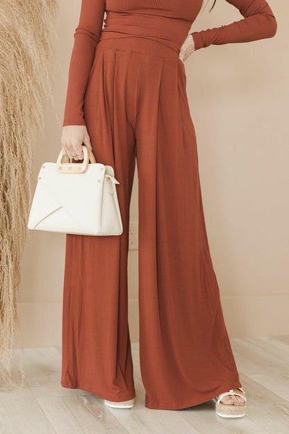 Drive You Mad Ribbed Wide Leg Pants | 6 Colors