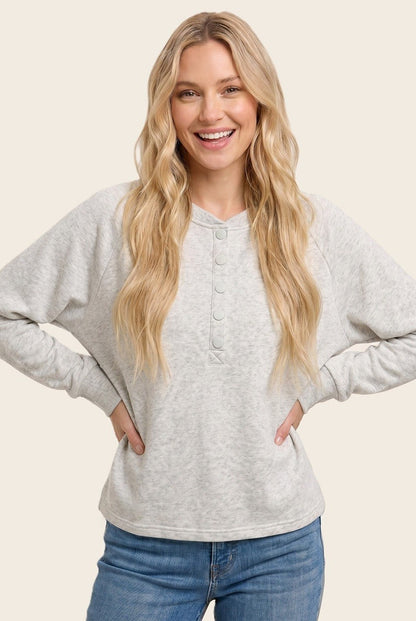 Half Snap Button Sweatshirt