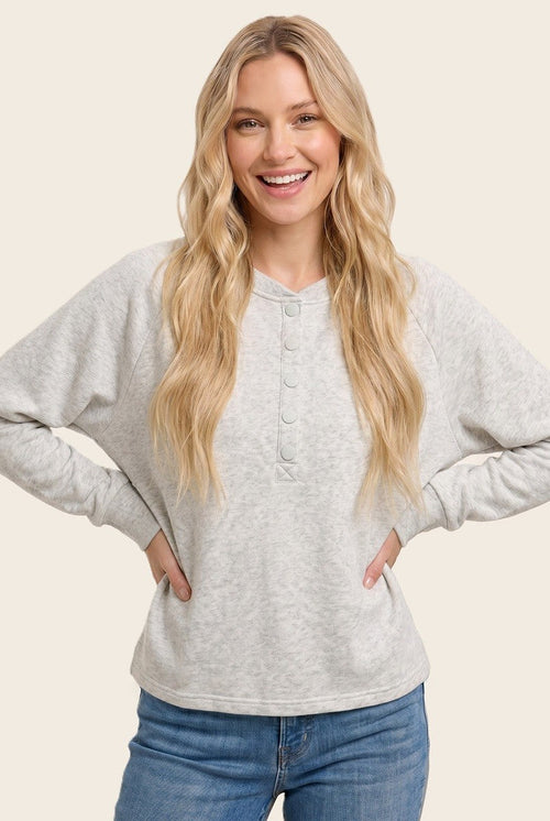 Half Snap Button Sweatshirt