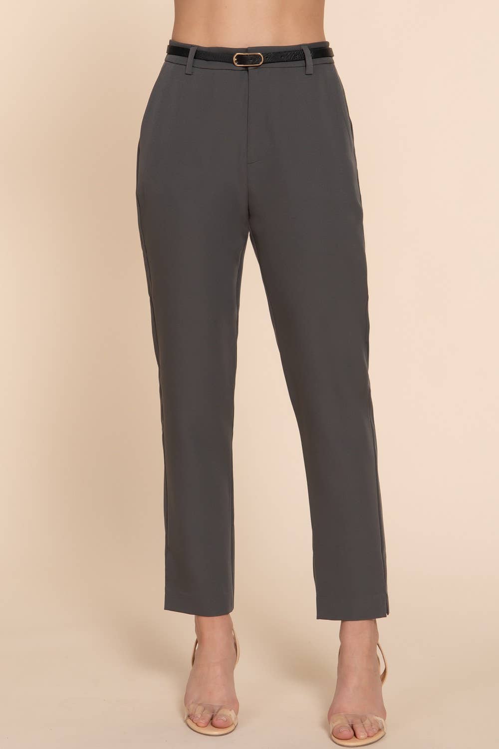 Classic Woven Pants With Belt
