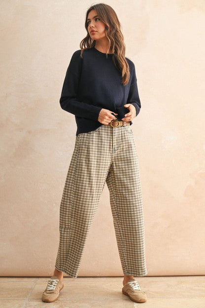 Checked Out Denim Pants