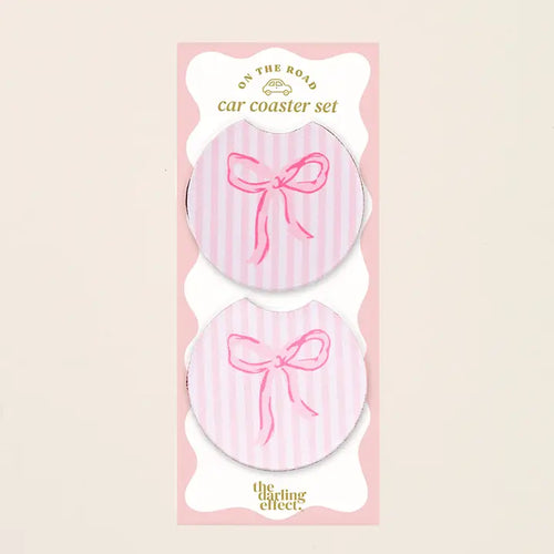 Bow Pink Car Coasters
