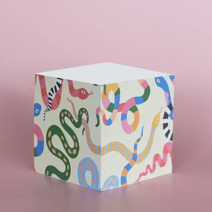 Colorful Snakes Sticky Note Cube