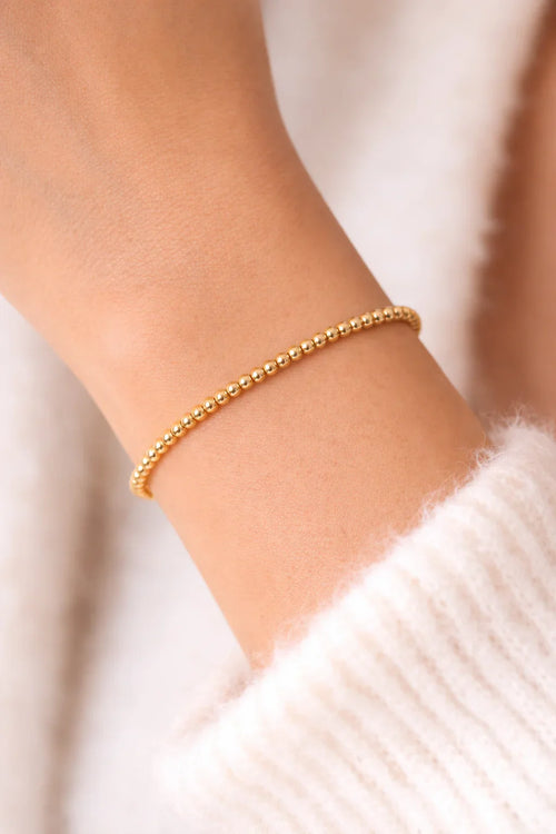 2mm Gold Beaded Bracelet
