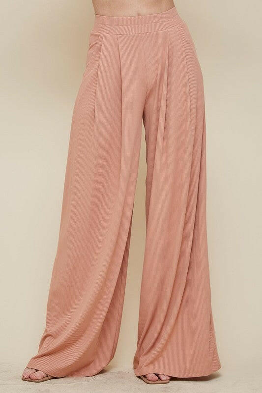 Drive You Mad Ribbed Wide Leg Pants | 6 Colors