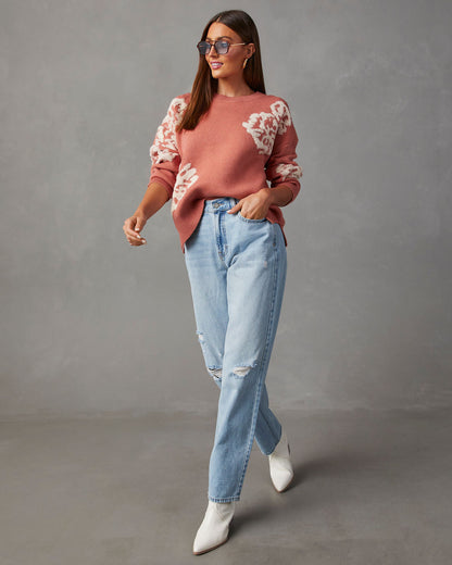 Copeland Floral Contrast Pullover Sweater