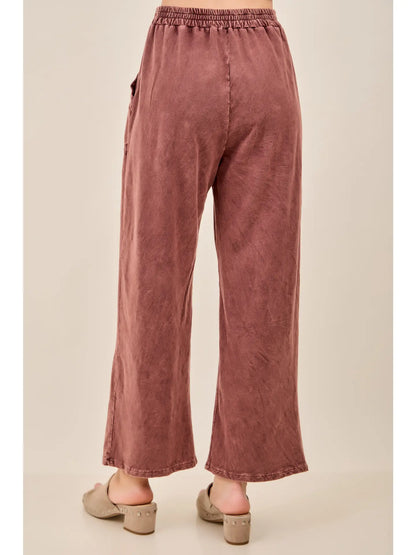 Cocoa Studded Chill Wideleg Pants